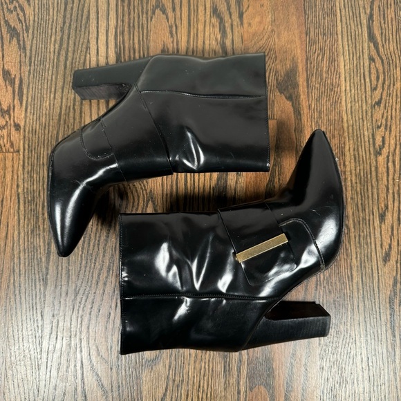 See by Chloe Patent Leather Gold Buckle Heeled Boots size 38 - Picture 6 of 8